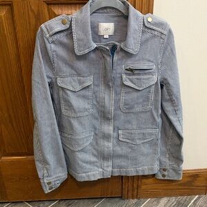 LOFT Women’s Railroad Stripe Jacket, Small, EUC